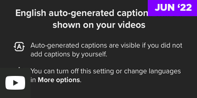 YouTube and TikTok Automated Captions